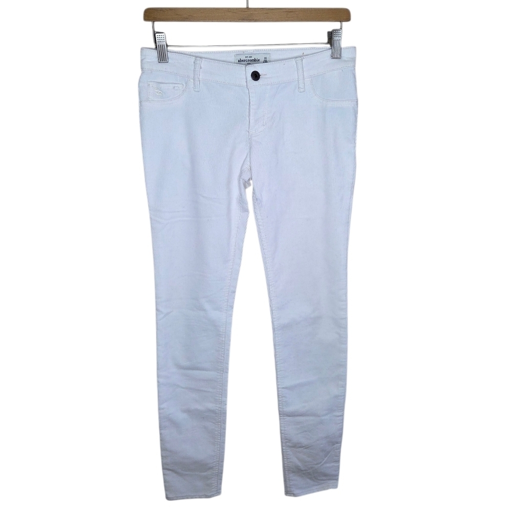Abercrombie Kids White Skinny Corduroy Pants Girls Size 16 Neutral Classic